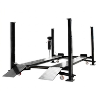 Empileur de voitures à quatre poteaux hydraulique portable CE à verrouillage multi-niveaux et double niveau, avec roulettes, pour garage domestique et stockage de véhicules pour amateurs