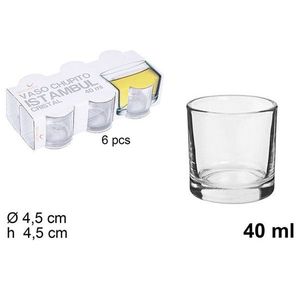 Set di bicchierini da shot Istanbul da 40 ml, 6 pezzi, rotondi, in cristallo senza piombo, per cocktail party - Product Image 1