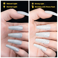 Vernis à ongles gel français végétalien OEM ODM, liquide réfléchissant effet diamant disco, à paillettes, effet holographique, pour nail art en salon, compatible UV LED, à retirer par trempage