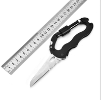 Mousqueton en Alliage d'aluminium en Multifonctionnel Randonnée Boucle avec Couteau Pliable et Tournevis