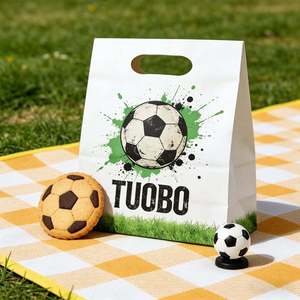 ถุงกระดาษคราฟท์พิมพ์ลายตามสั่ง พร้อมหูหิ้วเชือกฝ้าย บรรจุภัณฑ์สำหรับร้านค้าปลีกสุดหรู พร้อมหูหิ้วหลากหลายแบบ - Product Image 2