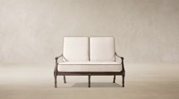 Ensemble de canapés d'extérieur en aluminium moulé sur mesure avec table foyer, ensemble de conversation vintage pour patio, coussins imperméables pour jardin