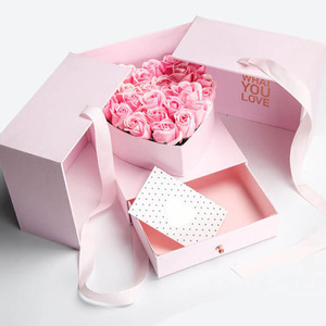 Custom Color long matches slide out drawer cardboard paper gift packaging heart shaped boxes with drawers