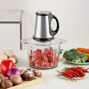 high home quality electric chinese machine cheap, price mince meat chopper with glass bowl/