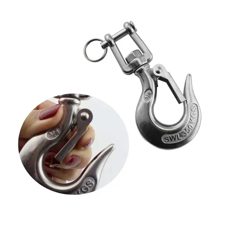 Hot Sale Rigging hardware Crane Swivel Eye Hook 304 316 Stainless Steel Lifting Eye Hook With Latch