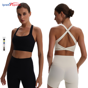 Chaleco deportivo de gimnasio para mujer <span class=keywords><strong>Ipretty</strong></span> en azul y rosa de talla grande, Tops cortos transpirables, estilo Simple, colección de primavera para adultos, Top Halter - Product Image 3