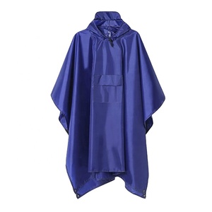 Áo mưa polyester 170T màu đen có lớp phủ PVC, có dây rút mũ - Product Image 4