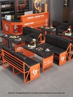 Ensemble table et chaises de style industriel en PU pour salon de thé, restaurant commercial, bar, café, barbecue, banquette créative, canapé personnalisé