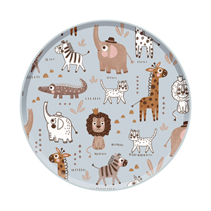 DAMAI - Juego de Platos Desechables Redondos de Color Rosa Polvoriento y Azul con Diseño de Animales, Vajilla para Fiestas, Artículos para Fiestas de Cumpleaños - Product Image 4