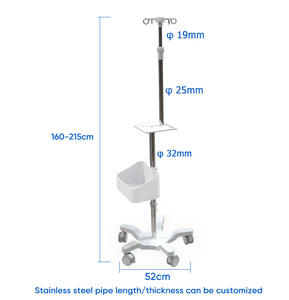 モバイル輸液ポンプ、輸液ブラケット、52cmベース付き収納バスケット、大型耐荷重輸液ロッド付きIVスタンド - Product Image 2