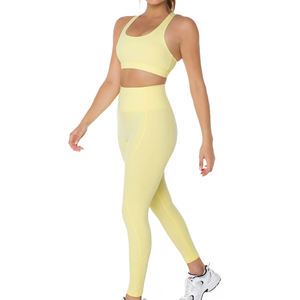 Leggings de sport pour femmes taille haute Sublimation Fitness Running Training Taille élastique Motif uni Pantalons de yoga - Product Image 2