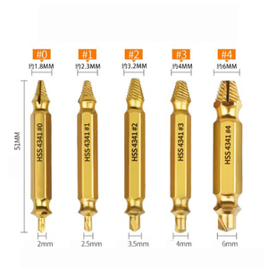 Juego de extractores de tornillos recubiertos de titanio, removedor de pernos rotos HSS, kit de herramientas para extraer tornillos dañados de doble extremo, 4/5/6 Uds. - Product Image 5