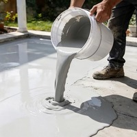 Revêtement liquide époxy professionnel auto-nivelant, couleur personnalisée, écologique, imperméable et anti-rayures pour sols en ciment