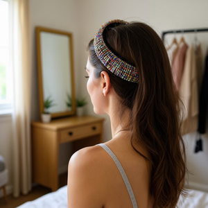 Diadema de espuma con diamantes de imitación Angelina, accesorios para el cabello para mujer, negro, plateado, multicolor, elegante, uso diario, alta calidad, 12 unidades - Product Image 4