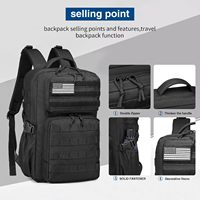 Mochila de Viaje Expandible para Exteriores, Mochila Diaria Multitamaño de 25L/30L/35L con Sistema MOLLE