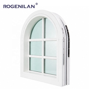 Fenêtres fixes arquées résistantes aux ouragans sur mesure de l'usine Rogenilan, fenêtres en aluminium à double vitrage Low-E avec grilles - Product Image 2