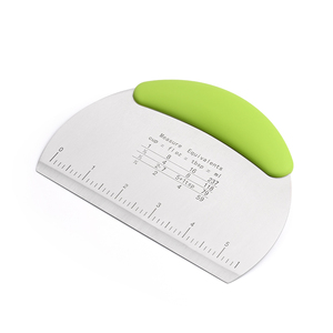 Utensilios de cocina para hornear, raspador de pastelería de acero inoxidable, cortador de masa con escala de medición - Product Image 1