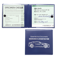 Organizador de Documentos para Auto de Cuero Premium Promocional, Cartera para Tarjetas de Identificación, Porta Tarjetas de Registro y Seguro