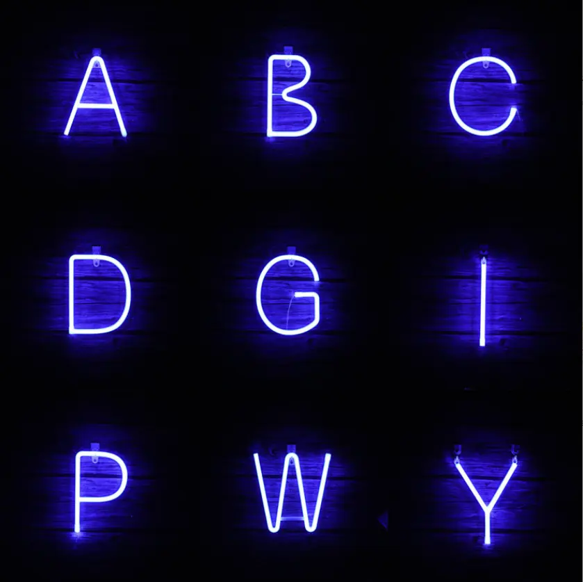 Marquee Letter Lights Batterij Werkende Usb Gelukkige Verjaardag Bruiloft Kerst Muur Decoratie Led Neon Bord Licht