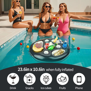 Portable Durable PVC Gonflable Porte-Boisson <span class=keywords><strong>Pompe</strong></span> À Air <span class=keywords><strong>Piscine</strong></span> Flotteurs Plateau Table Eau Fun Snack Bol - Product Image 6