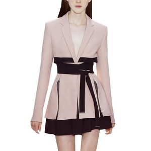 Signore di Disegno 2 pezzi Set maglia A <span class=keywords><strong>Manica</strong></span> <span class=keywords><strong>Lunga</strong></span> <span class=keywords><strong>Vestito</strong></span> Set Ufficio Rosa Giacca Sportiva Elegante <span class=keywords><strong>Vestito</strong></span> Convenzionale - Product Image 2