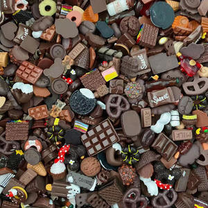 10 piezas de accesorios de resina DIY con diseño de pasteles y comida, para manualidades, material para fundas de teléfono con pegamento crema, accesorios DIY - Product Image 2