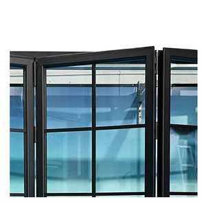 Fenêtre pliante en alliage d'<span class=keywords><strong>aluminium</strong></span> noir minimaliste, style simple, <span class=keywords><strong>couleur</strong></span> chaude, pour maison et balcon - Product Image 3