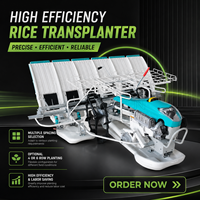 Transplanteur de riz en gros haute productivité, machine de plantation de riz multi-rangs pour l'agriculture