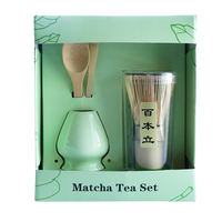 OEM Bambu Matcha Çırpıcısı Chasen Seti Porselen Standlı Çay Kaşığı Özel Renkli İp Pembe Charm Japon Hediyesi