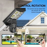 Caméra de vidéosurveillance V380 WIFI 4g Lampes solaires pour parking extérieur étanche tout-en-un Lampadaire solaire LED avec caméra