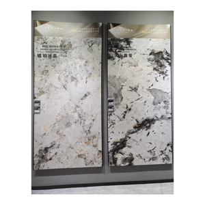 Dalles de porcelaine au design moderne 1200x2400mm, carreaux de marbre à glaçure cristalline <span class=keywords><strong>pour</strong></span> sols extérieurs d'hôtels et villas, échantillon 100x200mm - Product Image 1