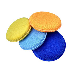 Éponge de nettoyage ronde douce de 5 pouces de diamètre <span class=keywords><strong>avec</strong></span> poche pour les doigts, idéale pour le polissage et l'application de cire automobile, <span class=keywords><strong>tampon</strong></span> de décapage de cire. - Product Image 1