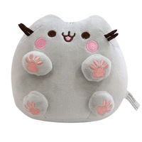 Peluche chat gris gras, jouet en forme de beignet, pizza, tasse de thé au lait, lion, burger au lait, rouleau à la cannelle, poupée en peluche chat, licorne, coussin chat