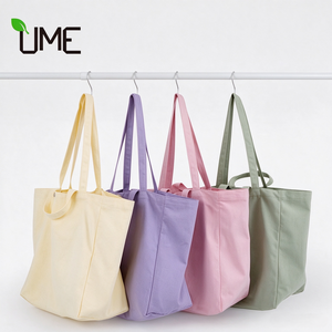 Sacs fourre-tout en toile de coton épais multicolores de qualité supérieure pour le shopping écologique, les courses, le travail, l'apprentissage, le camping, à grande capacité, avec poignées longues ou courtes - Product Image 1