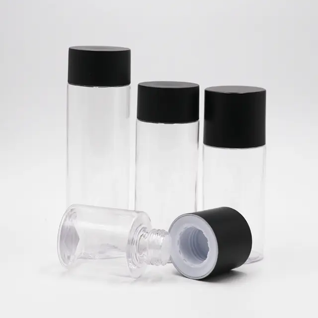 Petg leere Plastik flasche schwarzer Verschluss 60ml 100ml 120ml 150ml Behälter gefrostete Gesichts wasser flaschen verpackung