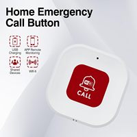 Bouton d'appel Wi-Fi intelligent pour personnes âgées avec surveillance par application, téléavertisseur d'urgence domestique, alerte SOS sans fil pour soignant, sonnette d'alerte de vie