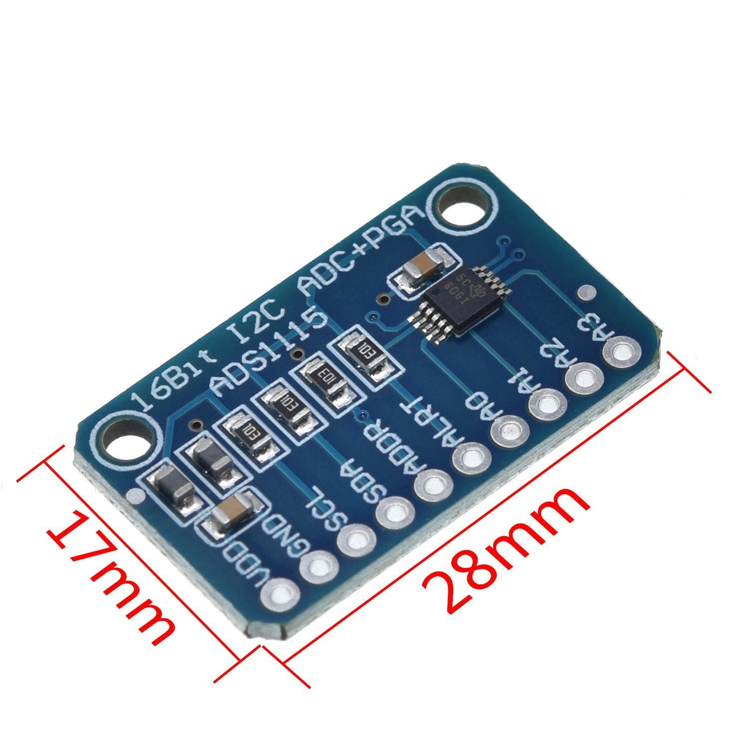 ADS1115 モジュール 4チャンネル ADC Arduino/RPi用 プロゲインアンプ付き