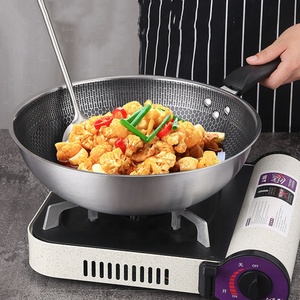 Sartén antiadherente de acero inoxidable con recubrimiento de panal de alta calidad, <span class=keywords><strong>Wok</strong></span> con tapa de vidrio - Product Image 1