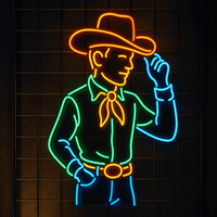 Letrero LED de Neón con Contorno Facial para Barbería, Estudio de Tatuajes, Salón, Boutique, Cafetería y Decoración de Pared