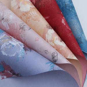 Papel de regalo de ramo Floral Dream Garden-Peony Flower Oil Painting Style Virgin Pulp-Papel de regalo con flores de ensueño - Product Image 2