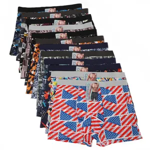 Careuokin Fashion Print Heren Boxers Polyester Snel Droog Ijs Zijde Ondergoed Heren Boxer Mix12 Kleuren Voor Willekeurige Groothandel