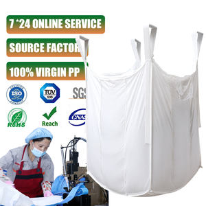 1.5 tonnes de qualité alimentaire sac Jumbo Super sac <span class=keywords><strong>100</strong></span>% PP polypropylène FIBC sacs jante bande matériaux de construction fond plat grand sac - Product Image 1