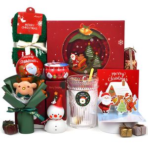 2023 Idea Christmas Gift Set for Women Relaxing Spa Bath Gifts Basket with Socking Mug Candle Promotional Business Presents