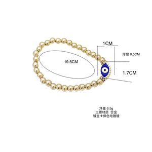 สร้อยข้อมือลูกปัดชุบทอง ดีไซน์ตาปีศาจ เครื่องประดับแฟชั่น - Product Image 2
