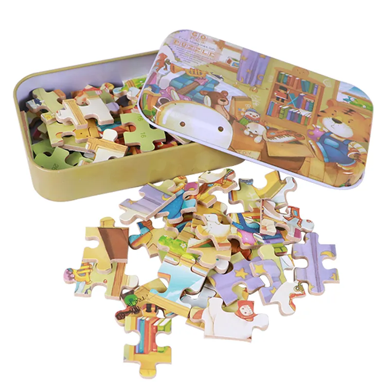 Puzzle di cartone di carta di vendita caldo per puzzle per bambini e adulti giocattoli educativi Montessori Puzzle di mappa del mondo in legno