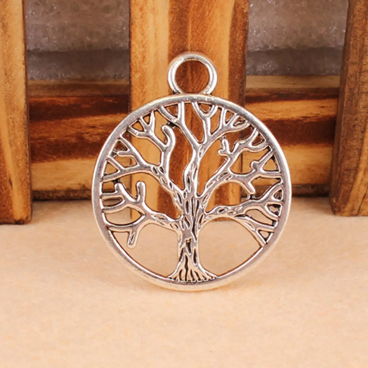 Antique Bạc/Antique Bronze/Vàng Hollow Filigree May Mắn Wish Tree Of Life Vòng Nối Pendant Charm/Tìm Kiếm, DIY Phụ Kiện