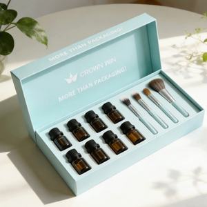 Custom Waterproof High-End Flip Cosmetic Cardboard Rigid Box Packaging Sponge Eco-Friendly Essential Oils Peptides Skincare EVA - Product Image 3