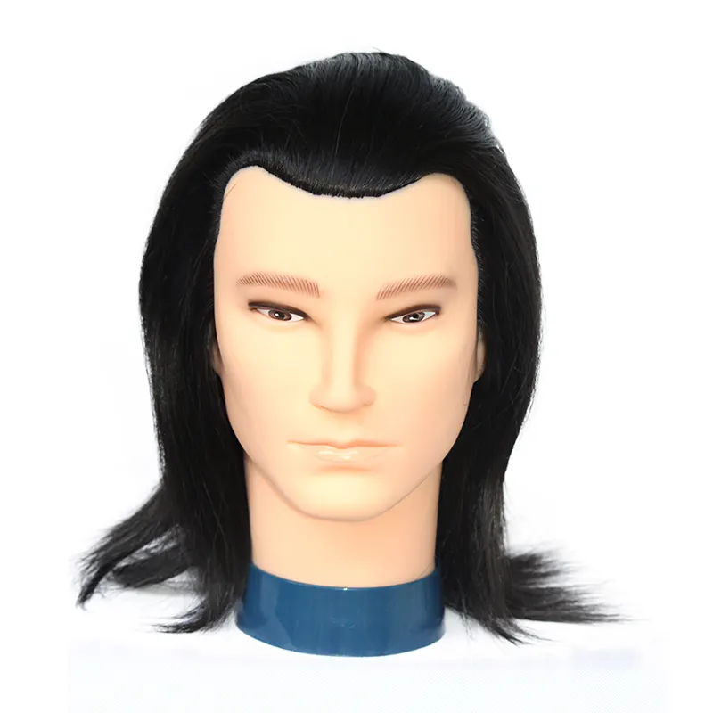 サロン機器100% 人毛男性マネキン理髪店トレーニング理髪人形ヘッドトレーニング理髪マネキンヘッド