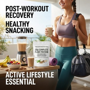 Extrait de protéines végétales véganes en marque privée OEM |   Poudre de remplacement de repas 500g, mélange de pois et de riz, <span class=keywords><strong>inuline</strong></span>, multivitamines, sans OGM - Product Image 5