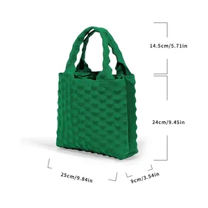 Sac fourre-tout de <span class=keywords><strong>plage</strong></span> ouvert en polyester à motif de fruits, avec fermeture à coquille tricotée, grand format, de luxe, pour femme, et pochette de soirée tendance - Product Image 3
